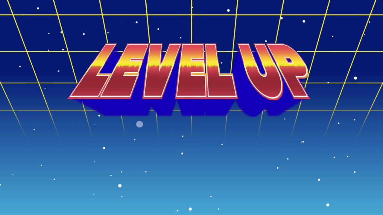 아케이드 게임에서 레벨 업 메시지