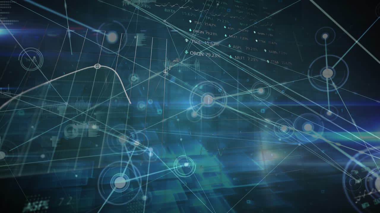 animación del procesamiento de datos sobre un fondo negro