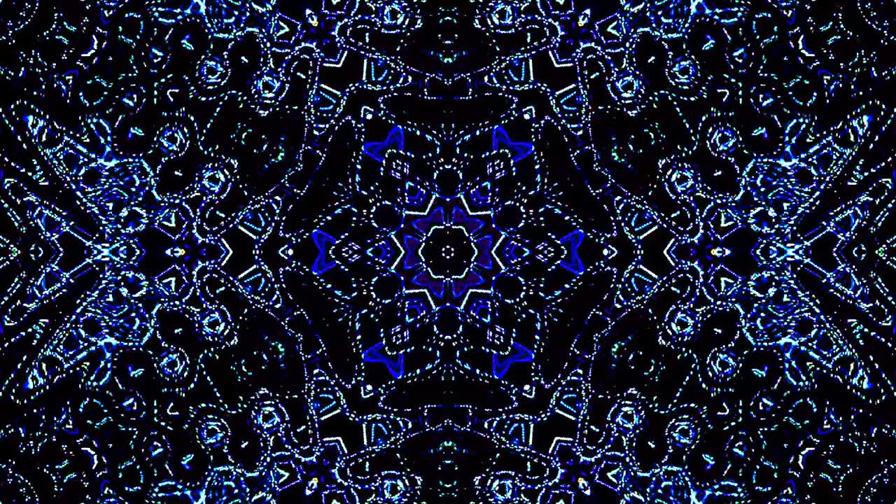 아름답고 추상적인 칼레도스코프, 빛나는 빛, 미묘한 움직임을 조절하는 빛.