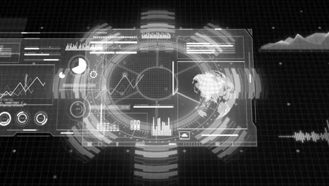 animation of data processing over white background