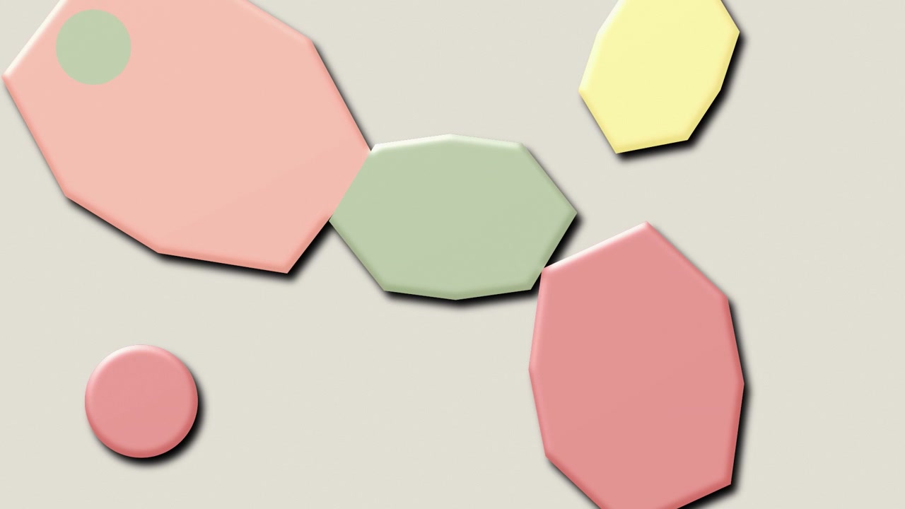 Abstract Animation of Colorful Geometric Shapes Moving on a Neutral Background