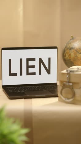 vertical video of lien displayed in legal laptop screen