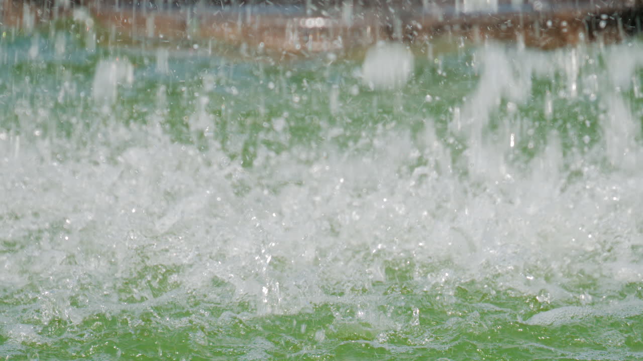 Close up of splashing water droplets in motion