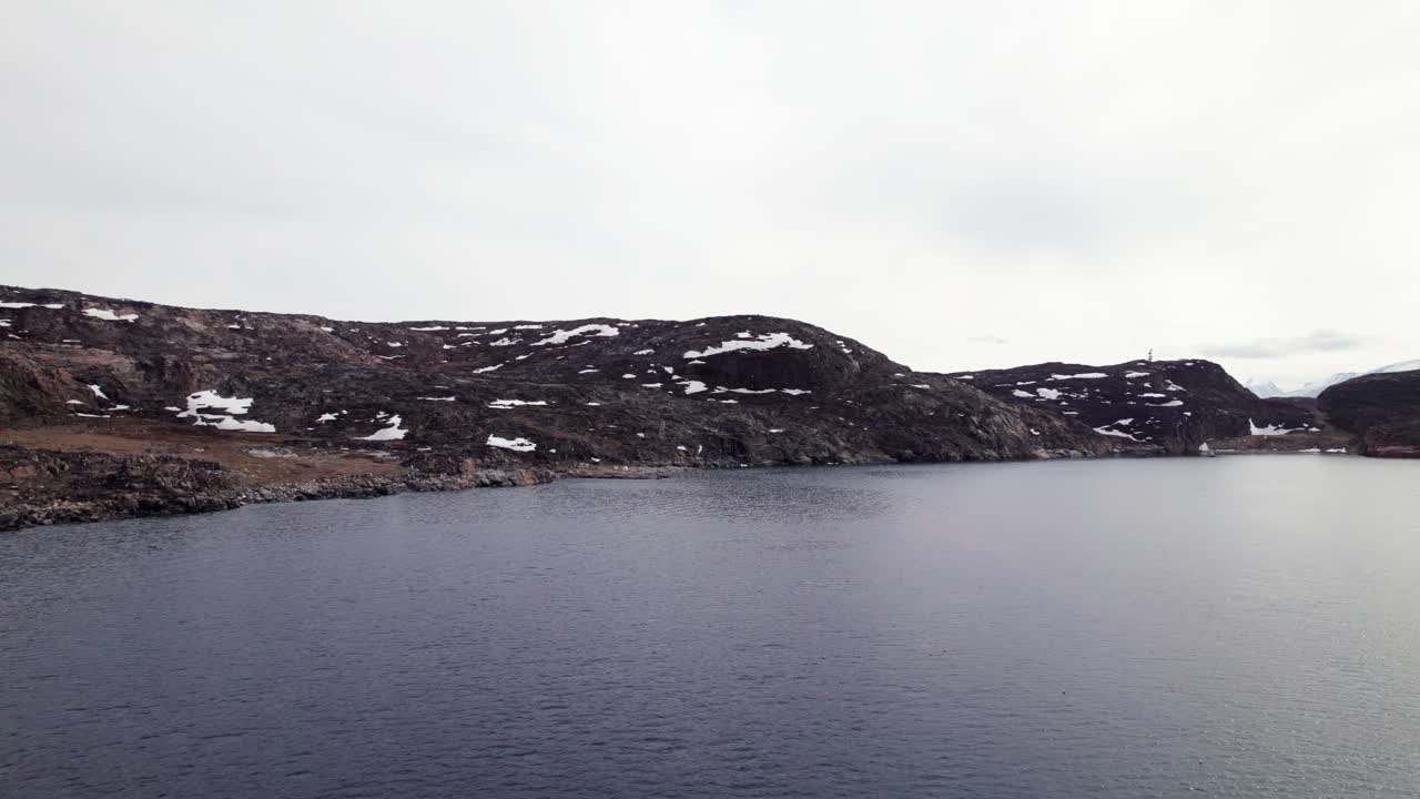 Aerial View of Climate Changes in the Uummannaq Fjord in Greenland