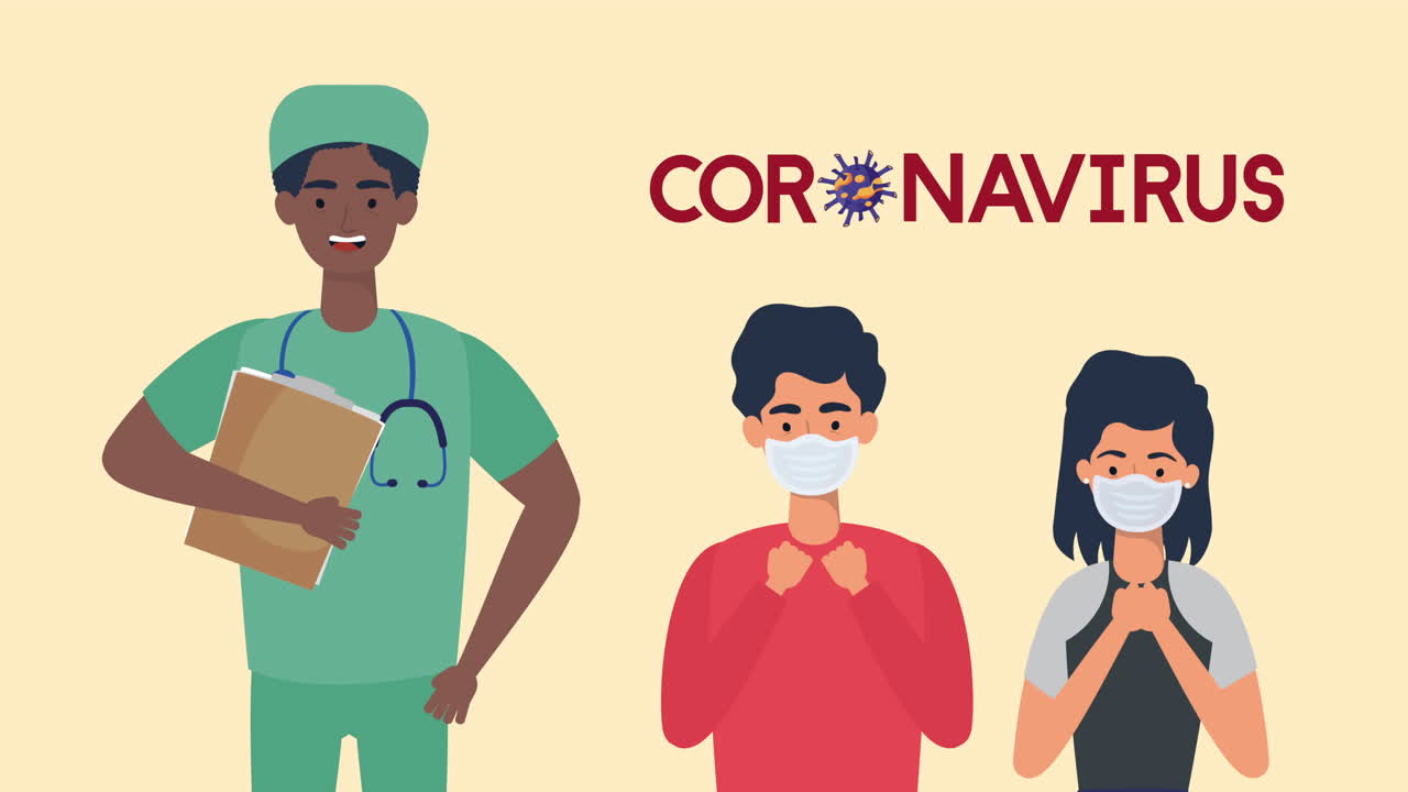 Doctor and Patients Wearing Masks During Coronavirus Pandemic