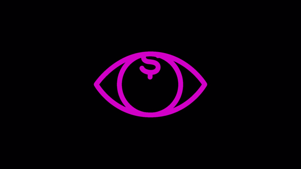 Animated Eye Icon with Dollar Sign for Financial Vision