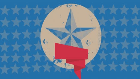 Animation-of-star-labour-day-symbol-over-american-flag-stars