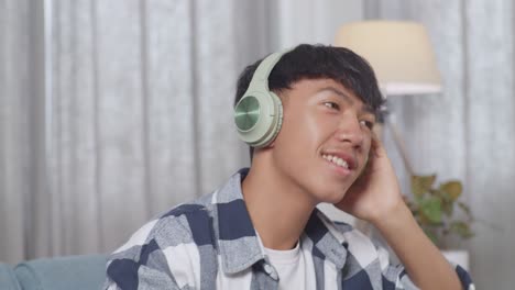 teenager enjoying music with headphones