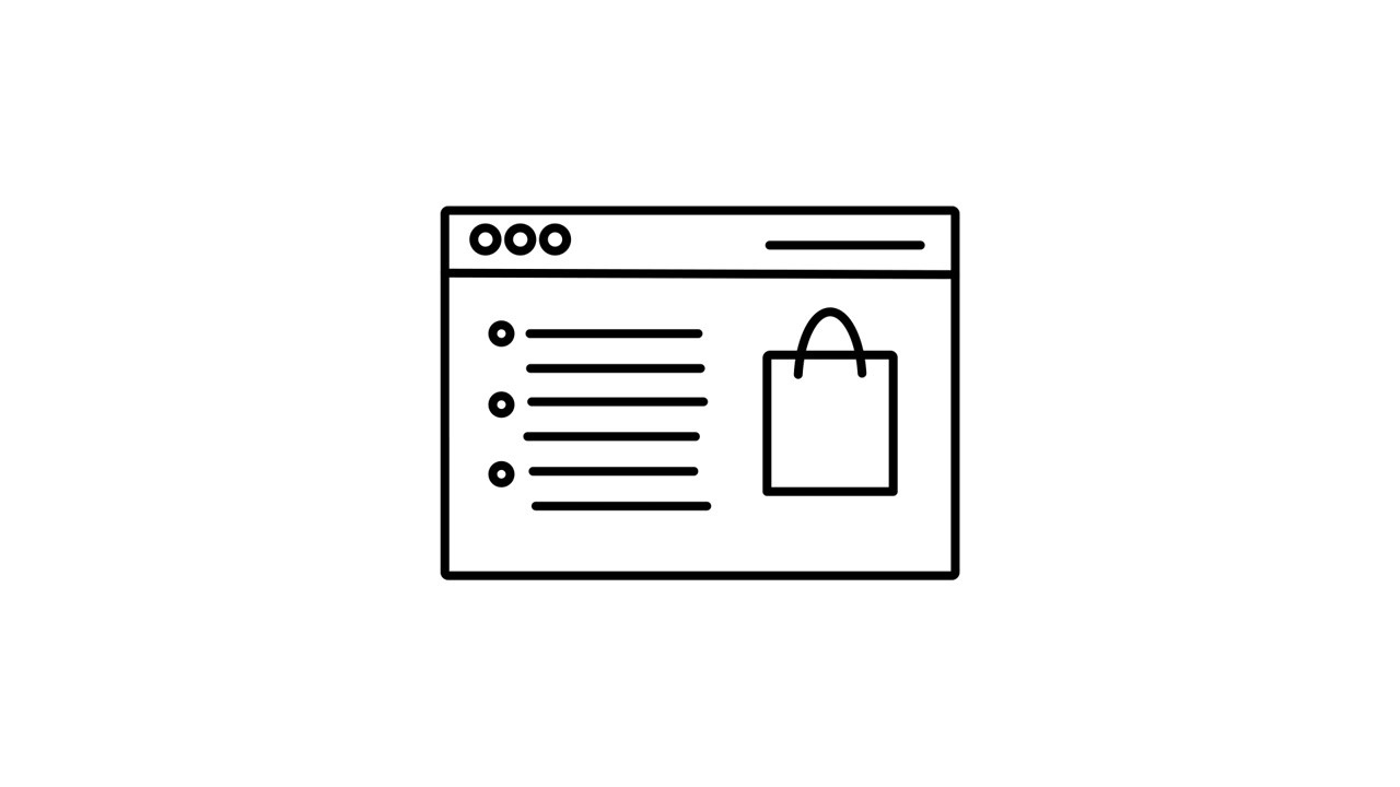 Animated Web Browser Window Displaying Online Shopping Interface