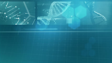 animation of digital interface with cardiogram, data processing and medical icons