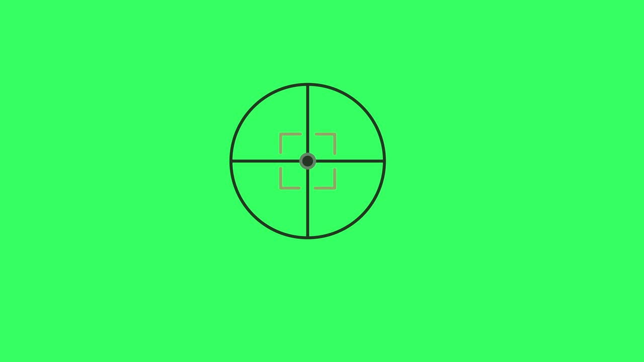 video en 4k del icono de la pistola de dibujos animados en fondo verde.