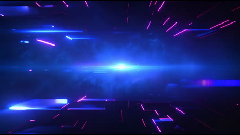 animation of blue squares moving on black background