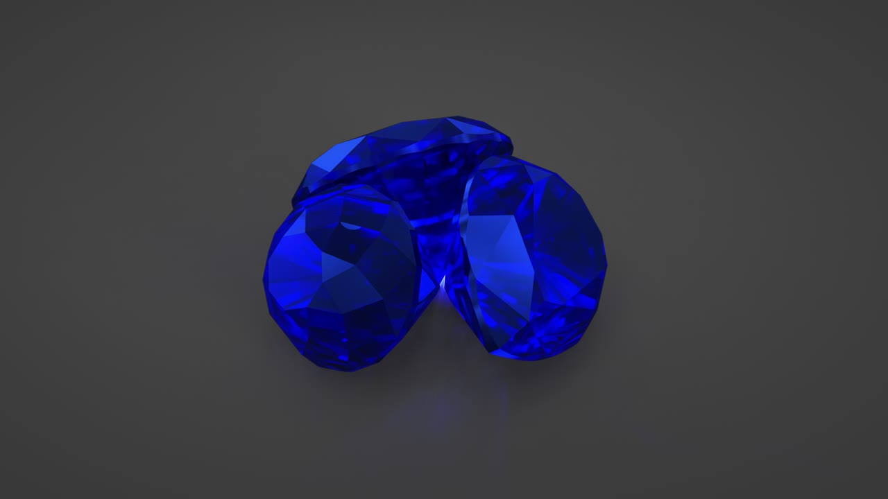 pedras preciosas facetadas de safira de caxemira em loop sem costura