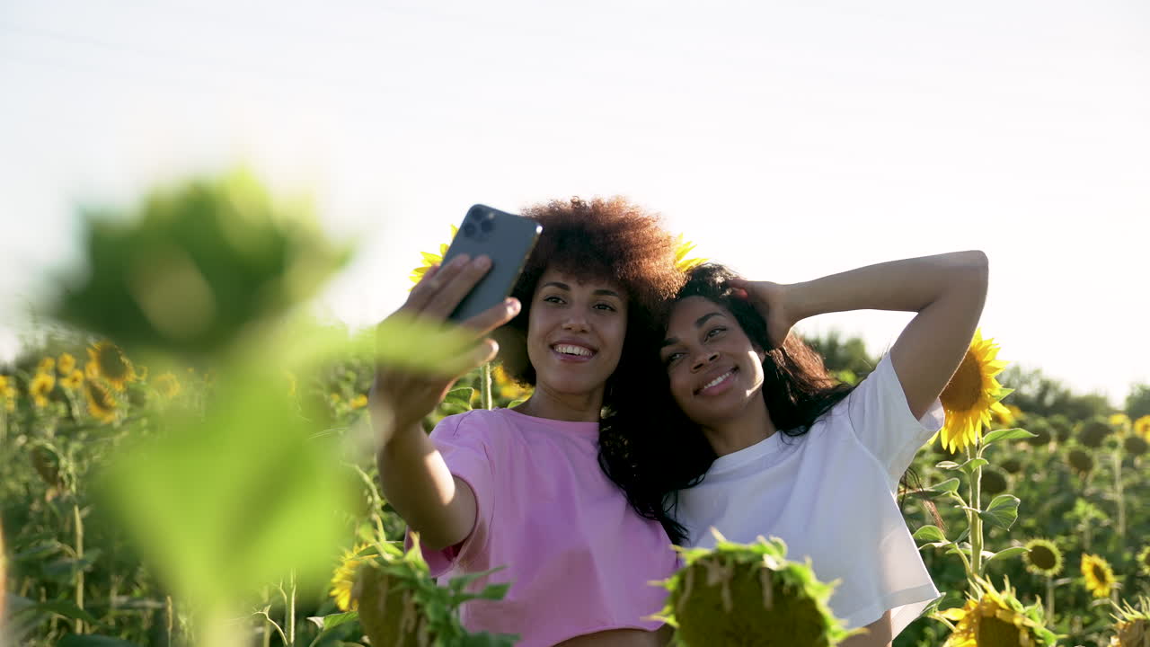 mujeres en un campo de girasoles