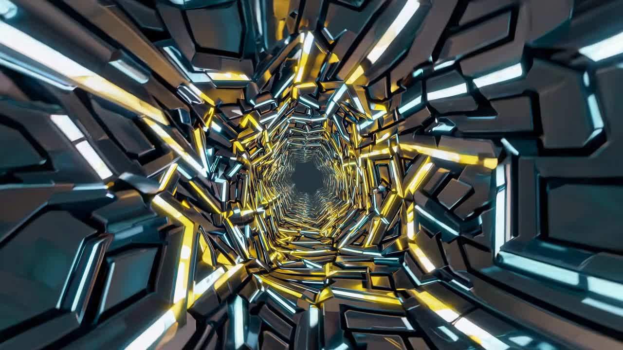 un túnel de metal brillante y futurista