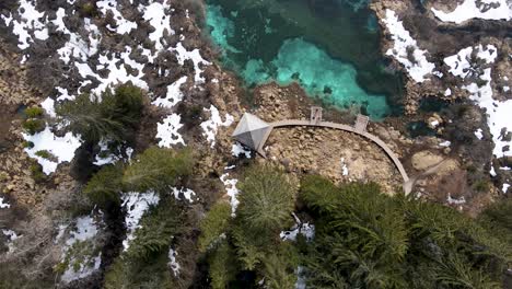 aerial view zelenci nature reserve lake, kranjska gora, slovenia