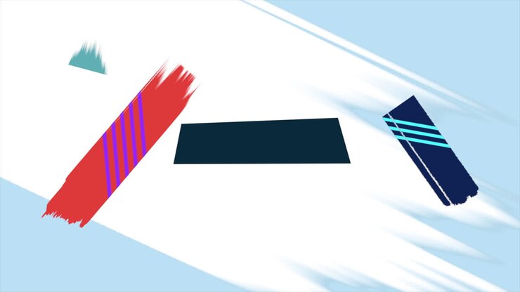 Modern pattern with colorful stripes and brushes