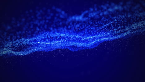 animación de puntos que se mueven sobre un fondo azul