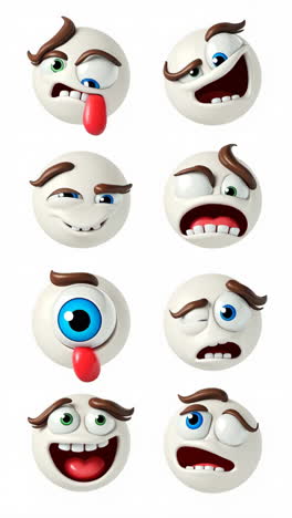 collection of 3d animated emoji characters displaying various expressions