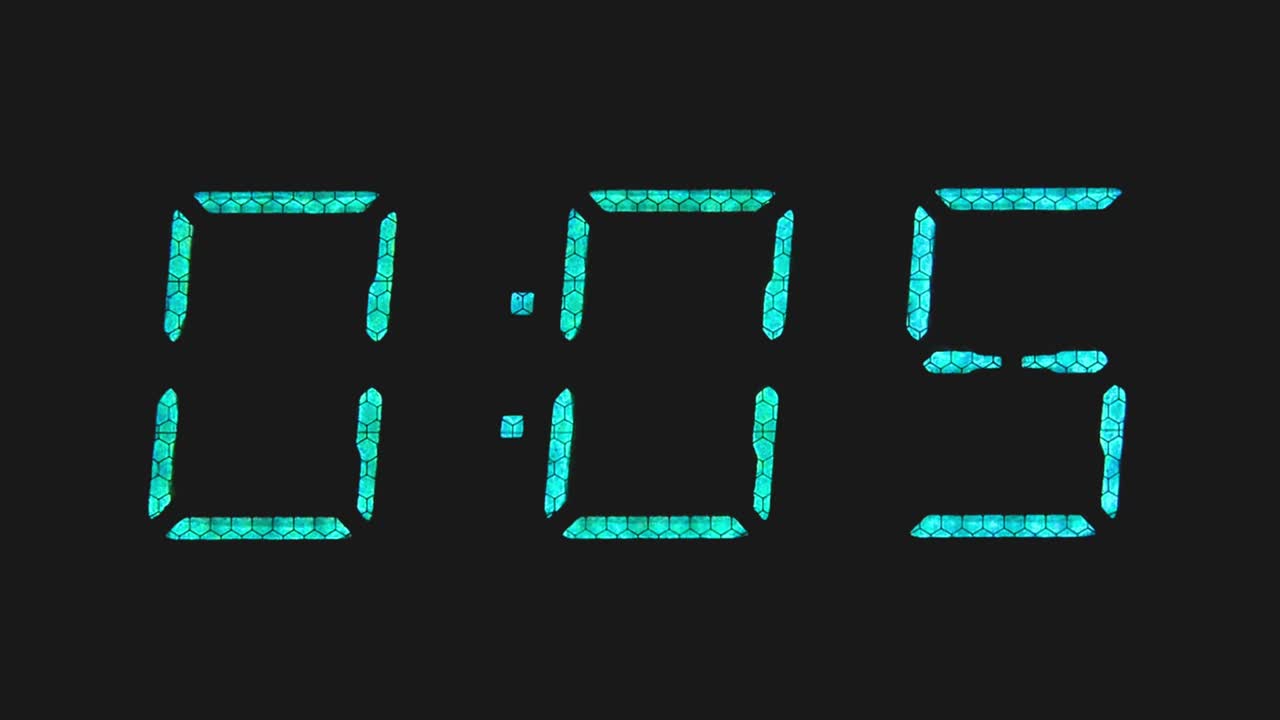 Digital Countdown Timer from Ten to Zero Seconds