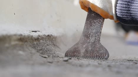 concrete repair with chisel