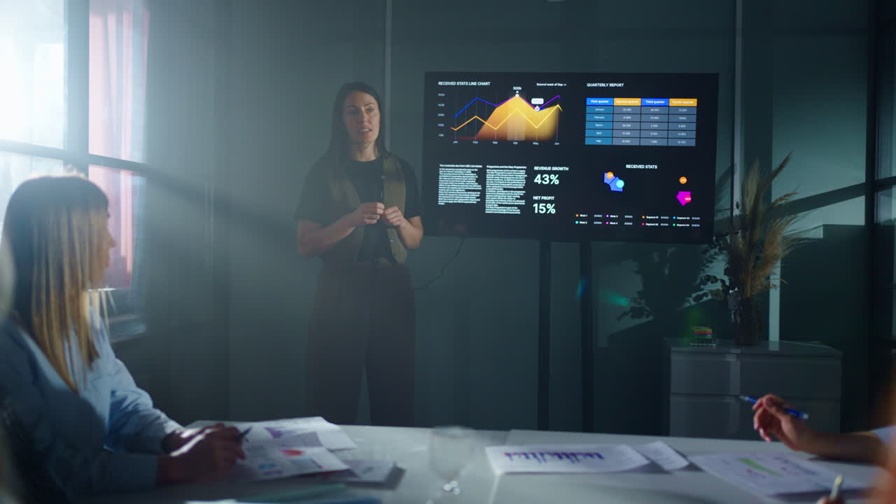 reunión de negocios con presentación de datos