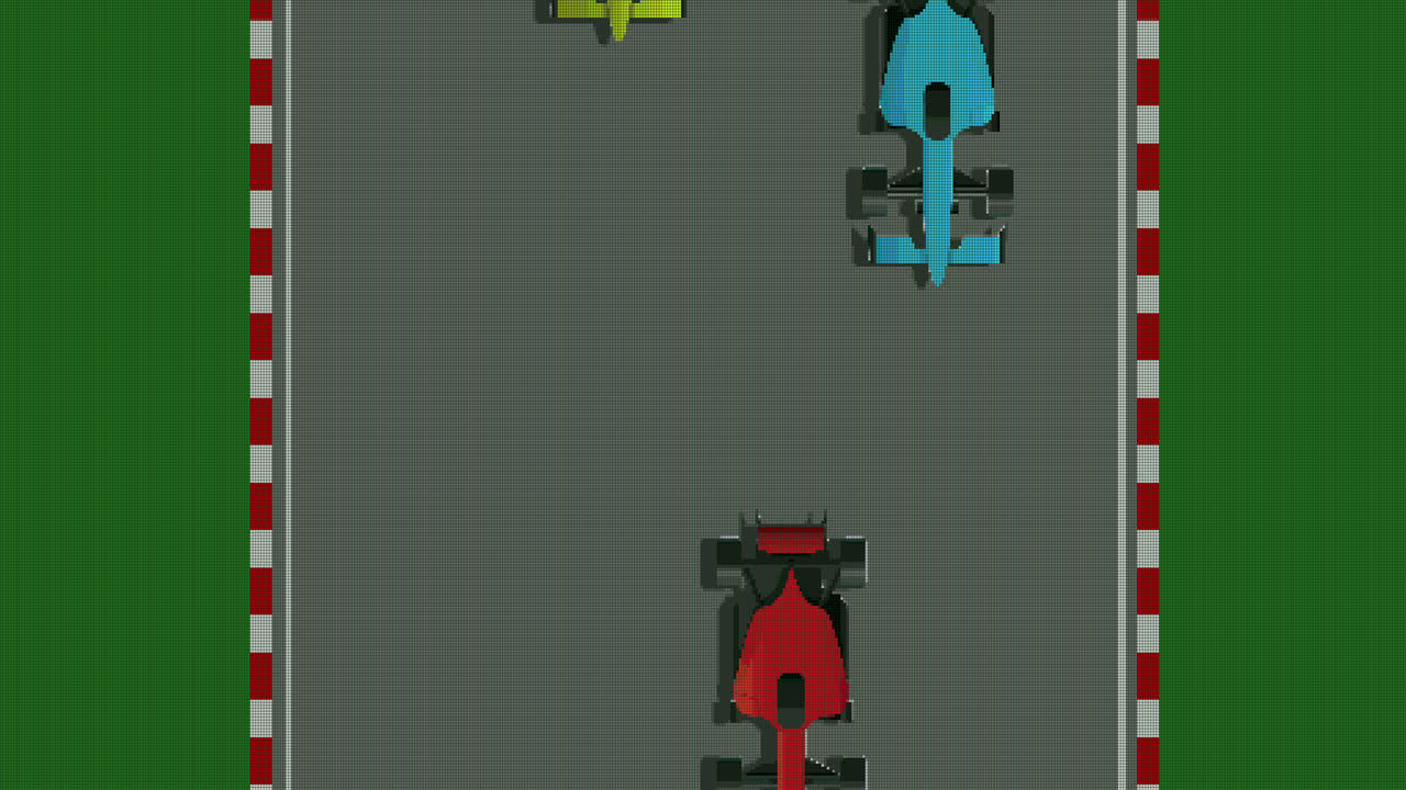 움직이는 거리에서 경주하는 자동차와 함께 비디오 게임 화면의 애니메이션