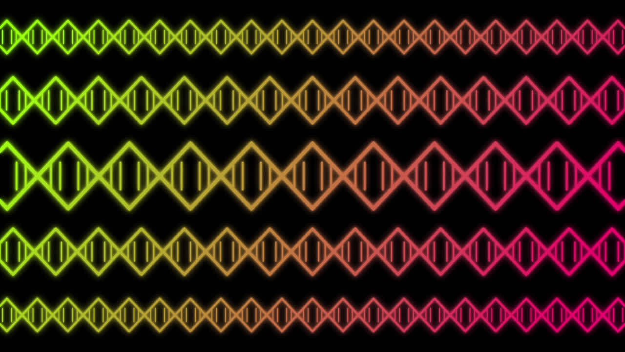 animación de zigzags amarillos y rojos sobre fondo negro