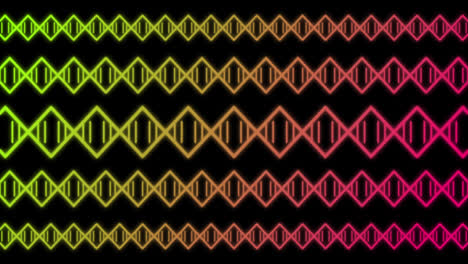 animation of yellow and red zig zags on black background