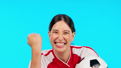 얼굴, 축구 또는 축하와 함께 여성