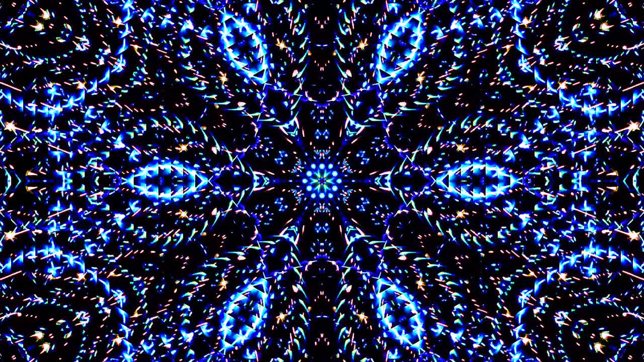 hermoso caleidoscopio abstracto que brilla, una luz radiante que regula los movimientos sutiles
