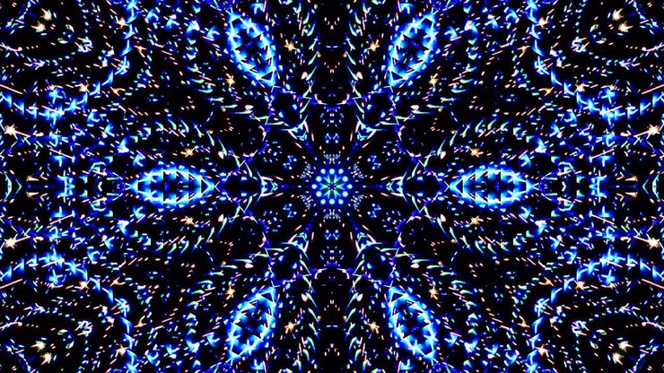 Beautiful abstract kaleidoscope that shines, a radiant light that regulates the subtle movements