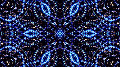 hermoso caleidoscopio abstracto que brilla, una luz radiante que regula los movimientos sutiles