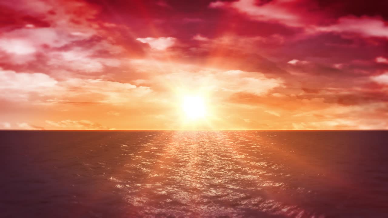 바다의 일몰과 구름 (루프)