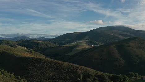 Flying-over-grass-hills-in-Basque-Country-France