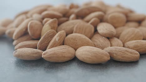 close-up of a pile of almonds