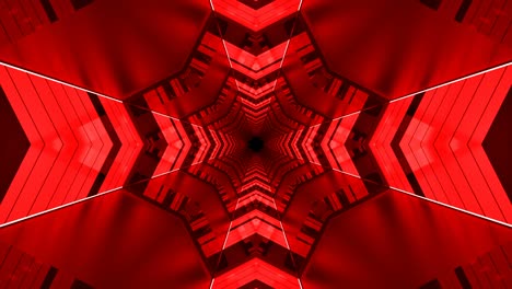túnel de discoteca abstracto con bucle tecnológico rojo