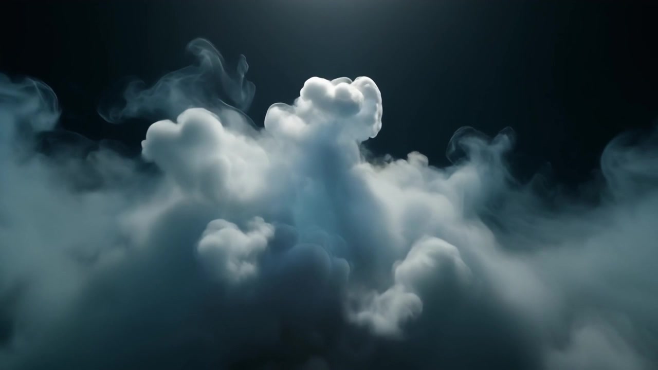 Thick White Smoke Swirling Against a Dark Background