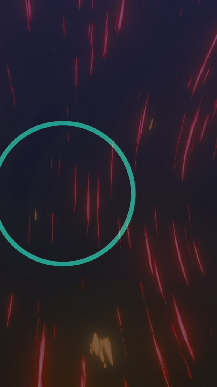 animación de círculos y luces rojas que se mueven rápidamente sobre un fondo negro