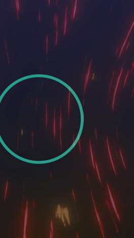 animación de círculos y luces rojas que se mueven rápidamente sobre un fondo negro