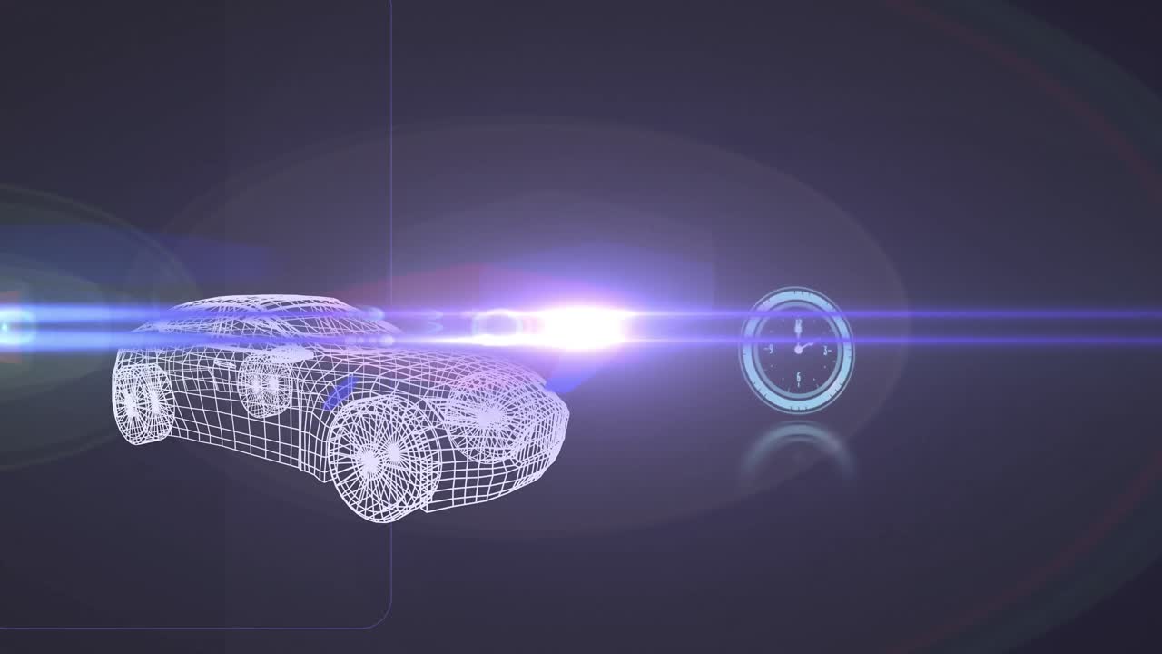 animación del reloj sobre el modelo digital de coche