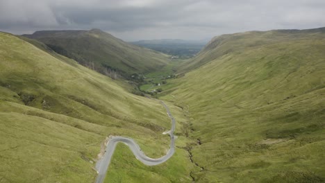 Aerial-view-of-The-Glengesh-Pass,-Donegal,-Ireland