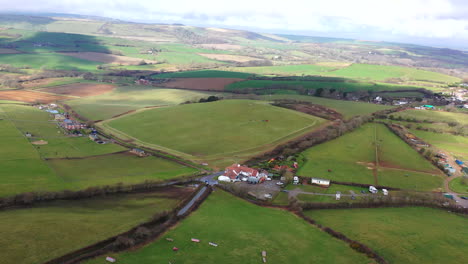 Aerial-panning-over-countryside-Isle-of-Wight-Sunny-day-UK-4K