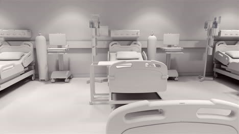 3d-rendering-room-of-modern-clinic-hospital-health-care,-moving-along-the-beds-with-accompanying-equipment,-medical-clinic-room-3d-visualization-concept