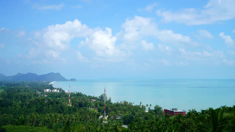 timelapse cloud moving with beautiful ocean sea veiw at naern thae wada viewpoint in nakhon si thammarat, thailand