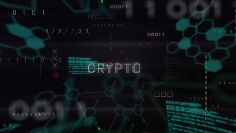 Animación-Del-Procesamiento-De-Datos-Y-Texto-De-Criptomonedas-Sobre-La-Placa-Base-De-La-Computadora