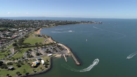 aerial shot of an australian coastal town