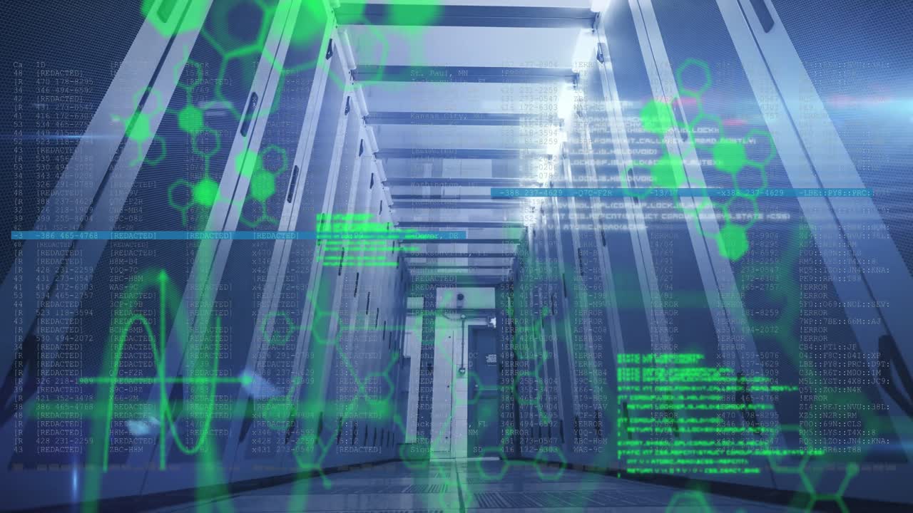 Animation of data processing over computer servers