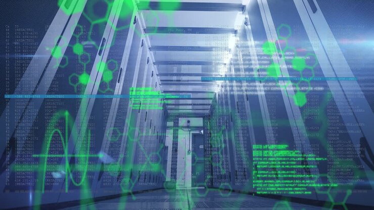 Animation of data processing over computer servers