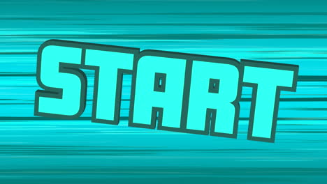 digital animation of start text against light trails moving on blue background